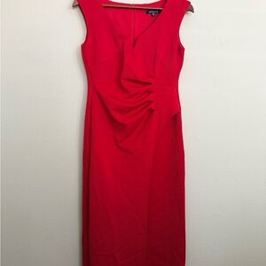 MARINA Vibrant Red Midi Dress